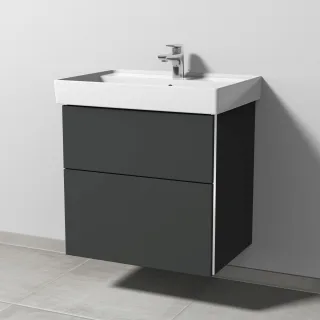 Sanipa 3way Waschtischunterbau zu Villeroy & Boch Collaro Waschtisch mit 2 Auszügen, Graphit-Matt BP8351B