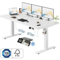 HOMALL Schreibtisch Höhenverstellbarer Elektrisch mit 25mm starker einteiliger Tischplatte (25 mm dicke, nahtlose, monolithische Tischplatten Keine gespleilten Platten Vielseitig und hochwertig Erinnerung bei langerem Stehen)
