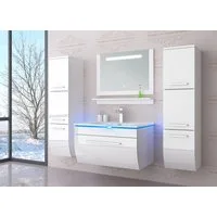 Homeline Badmöbel-Set Danny, (Homeline, 6-St., Badmöbel Set Ganz in Hochglanz Weiß Badezimmermöbel), Hochglanz Lackiert