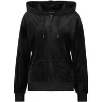Juicy Couture Kapuzennickijacke HALAN OVERSIZED HOODIE Damen Trainingsjacke Damen, Sweatjacke mit Kapuze, Velour, Stickerei, Sale