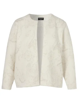 VIA APPIA DUE - Jacquard-Jacke weiß - Gr. - 46