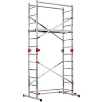 Hailo Vielzweckleiter G60 (1-St), Aluminium-Multifunktionsgerüst 2x12 Sprossen