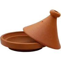Casa Moro Schmortopf Tajine Kochtopf 25 cm – Authentische Ton Tagine aus Marokko, Ton, aus naturbelassener Lehmerde (Tagine Gartopf, 2-tlg., Berber Tontopf Handmade), handgetöpfert aus Marrakesch, für 1–2 Personen