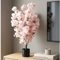 Kunstpflanze künstliche Kirschblüte Kunstbaum Zimmerpflanze Deko Kirschblütenbaum, Arnusa, Höhe 80 cm, fertig im Topf in Rosa oder Weiß