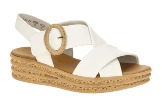 Gabor 84.556 - Damen Sandalette in Wei?-Latte mit Keilabsatz
