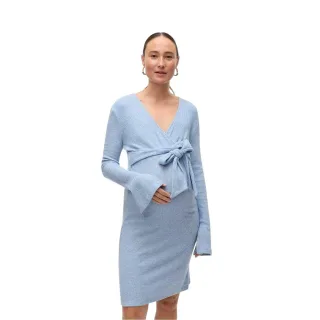 Mamalicious - "Mlaniset" Wickelkleid für Damen, Umstandskleidung, Langärmlig (Kopenblau)