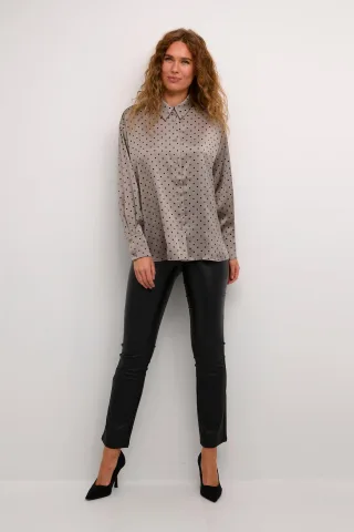 Langarm - Hemd Baggy fit Steeple Gray/Black Dot black darkgrey