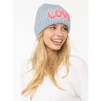 Zwillingsherz Beanie "Love Label" mit LOVE-Schriftzug und Wollanteil