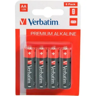 1x8 Verbatim Alkaline Batterie Mignon AA LR6 49503