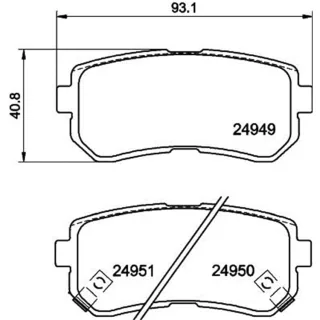 Hella Bremsbel?ge hinten Hyundai I20