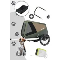 Croozer Fahrradhundeanhänger inkl. Regenverdeck, Packfach und Buggy-Set, Für Hunde bis 35 Kg