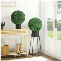 Kunstpflanze Kunstpflanze mit Buchsbaum-Stil, Künstliche Pflanzen, mit UV-Schutz Buchsbaum, HOMCOM, Höhe 40 cm, für Wohnzimmer Schlafzimmer Büro Garten moderne Dekoration Geschenk