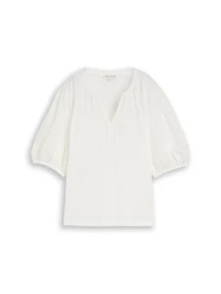 Tom Tailor - Locker geschnittene Shirtbluse weiß - Gr. - XXL