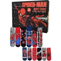 United Labels® Adventskalender Marvel Spiderman Socken Adventskalender mit 12 Paar kurz und lang