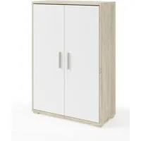 Bega Consult Aktenschrank in Sonoma/Eiche mit Absatz weiß mit 2 Türen und 3 Fächern (BxHxT: 79,1x114x35 cm)