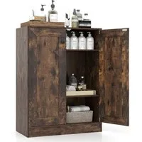 COSTWAY Badkommode, Badezimmerschrank mit verstellbarem Regal Sideboard