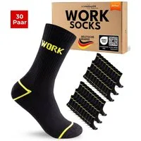 sockenkauf24 Arbeitssocken Herren 10 Paar WORK Socken Arbeitssocken (30-Paar) Verstärkter Fersen- und Zehenbereich, gepolsterte Sohle