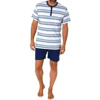 Normann Pyjama Normann Herren kurzarm Schlafanzug Shorty mit Knopfleiste am Hals