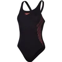 Speedo Badeanzug Womens Placement Muscleback BLACK, PLUM DANDY, SIREN