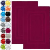 NatureMark Badematte 2er-Set Badvorleger 50x80cm, strapazierfähig, Baumwolle, rechteckig, Badematte 2-tlg., Duschmatte Duschvorleger, Premium Qualität, 50x80cm, Pink
