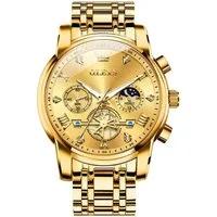 OLEVS Quarzuhr Herrenuhr Chronograph – Luxuriöses Gold Design Olevs 2856