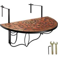 tectake Balkonhängetisch Balkontisch (1-St., 1 tlg), Massive, stabile Tischplatte aus Steinmosaik