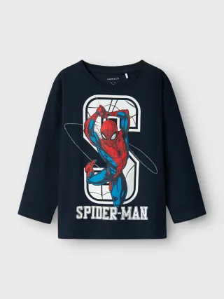 NAME IT - NMMNITIN SPIDER NREG LS TOP NOOS MAR dark sapphire - Gr. - 98