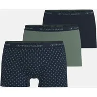 TOM TAILOR Retro Pants Buffer (3er Pack) bequem, eng, mit Logobund, mit Print, Baumwollmix
