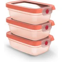 Emsa Frischhaltedose oneClick, Polyprophylen (PP), (Set, 3-tlg), verschlossen mit nur 1 x Klick, 100% dicht, made in Germany