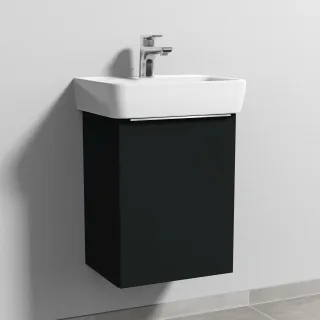 Sanipa 3way Waschtischunterbau zu Geberit Renova Plan Waschtisch mit 1 Tür, Vulkan-Matt UP8711V