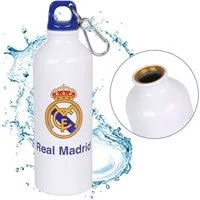 Real Madrid Trinkflasche Real Madrid Aluminium Thermoflasche weiß, mit Karabiner 500ml