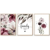 homestyle-accessoires Poster Bilder Wandbilder Bilderset FAMILY IS A LITTLE WORLD - LOVE 3er SET, - OHNE BILDERRAHMEN - Sorgfältige & sichere Verpackung