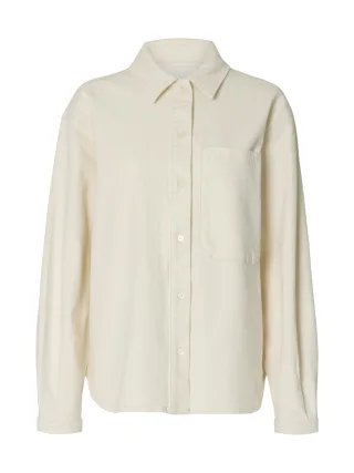 selected women - SLFRELAXED EBBA DENIM SHIRT egret - Gr. - 34