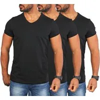 CARISMA T-Shirt Herren Uni Basic tief-breit geschnittener V-Ausschnitt v-neck 4644 V-Ausschnitt unifarben kurzarm slim fit