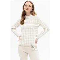 Passioni Strickpullover mit Hahnentritt-Muster