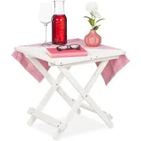 relaxdays Klapptisch Weißer Klapptisch aus Holz