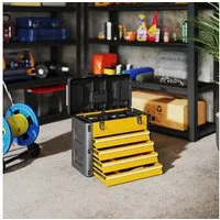 HOMCOM Werkzeugbox Werkzeugkasten Haushalt Werkstatt (Set, 1 St., 1-tlg), 4 Schubladen, tragbar, Mini-Boxen