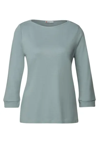 Street One - Basic U-Boot Shirt blau - Gr. - 38