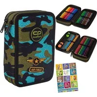 GOLDKIDS Federmäppchen COOLPACK 2-fache Federtasche Federmappe 35-teilig, (Schüleretui Stifte und Pinsel Fanartikel, 1-tlg., inkl. Aufgabenheft Federbox Etui), Stiftetasche Schlamper-Etui Schul-Etui
