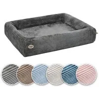 SABRO Hundekorb KUDDE Orthopädisch - Waschbar & Wasserabweisend - Ergonomisch aus, Cord, Premium Hundebett mit wechselbarem Bezug für jede Hundegröße