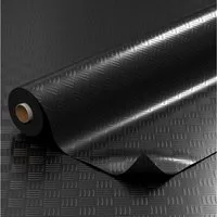 ANRO Vinylboden IMOS 1mm 140cm Breit Riffelblech für Privat/Gewerbe PVC-Bodenbelag, Feuchtigkeitsbarriere, feine Optik, langlebig, Einzelstück, eine Rolle Bodenbelag, Isolierend und wasserbeständig Größe: 100x140cm Uni Schwarz