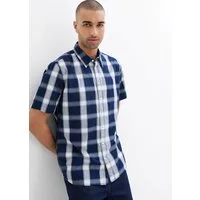 bonprix Kurzarmhemd Regular Fit, aus Baumwolle, mit Allover Karomuster, mit Kentkragen