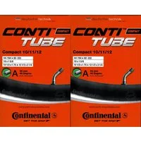 CONTINENTAL Fahrradschlauch 2x Continental Compact 10/11/12 Schlauch 10 11 12 Zoll AV Winkelventil, 1 5/8, 1,95, 2,00, 2,25, 1,90, (2-St)