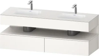 Duravit Qatego Einbauwaschtisch mit Konsolenwaschtischunterbau Weiß Supermatt 1600x550x600 mm - QA47 QA4797084840000