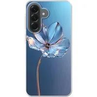 MuchoWow Handyhülle für Samsung Galaxy A57 Blau - Blume - Gläser - Verziert, Smartphone-Bumper, Print, Handy Schutzhülle Dünn