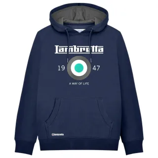 Lambretta - "Target" Kapuzenpullover für Herren (Marine/Wasserfarben)