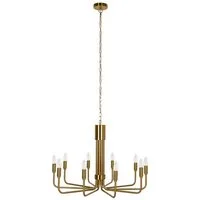 Lindby Kronleuchter Elanova, Metall, Gold / Messing IP20, 10 x 40 W