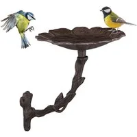 relaxdays Vogeltränke Blüte aus Gusseise