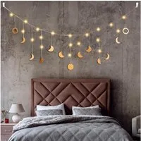 Wiladu Hängedekoration Mondphasen Girlande Wanddeko Boho Mondlampe 144cm 13 Monde