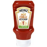 Heinz Saucen, Heinz Hot Chili Ketchup mit Cayennepfeffer Kopfsteherflasche 500ml